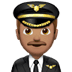 👨🏽‍✈️ man pilot: medium skin tone display on Apple